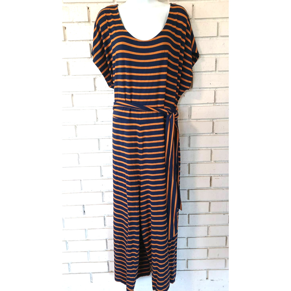 Old Navy Stripped Full Length Short Sleeved Romper Jumpsuit